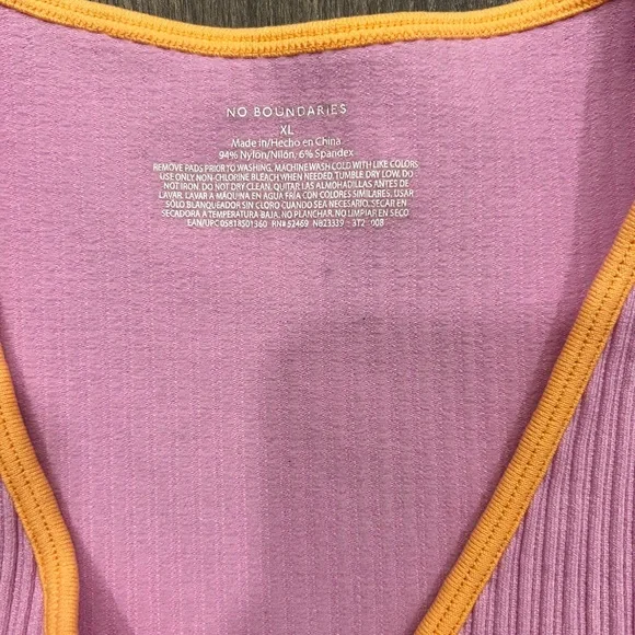 No Boundaries Pink Top with Orange Trim‎ - Picture 2 of 5